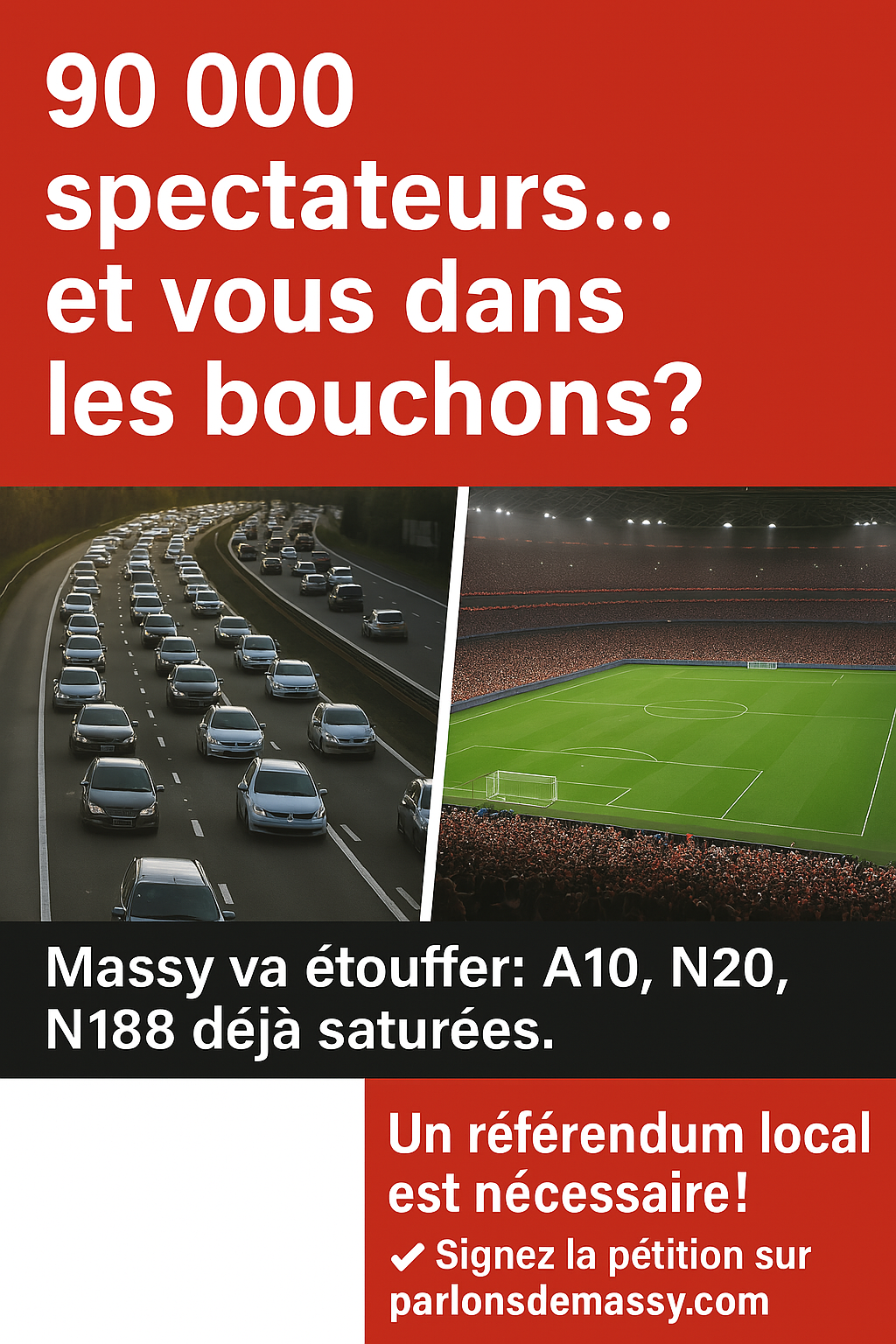 Stade PSG à Massy : un risque de saturation du réseau routier
